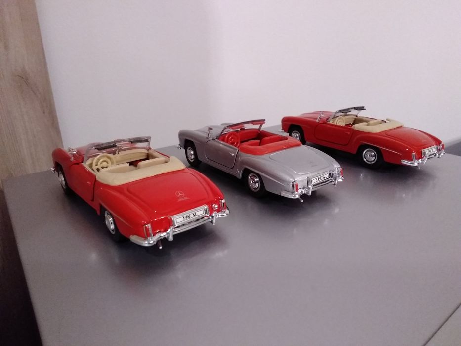 Mercedes-Benz 190 SL Kolekcjonerski 1955R. Czerwony, Szary 3 Sztuki.