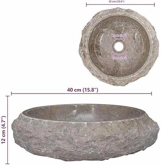 Lavatório de mármore rústico cinzento