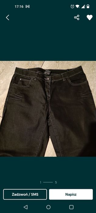Spodnie damskie jeans, czarne , Rozmiar 38