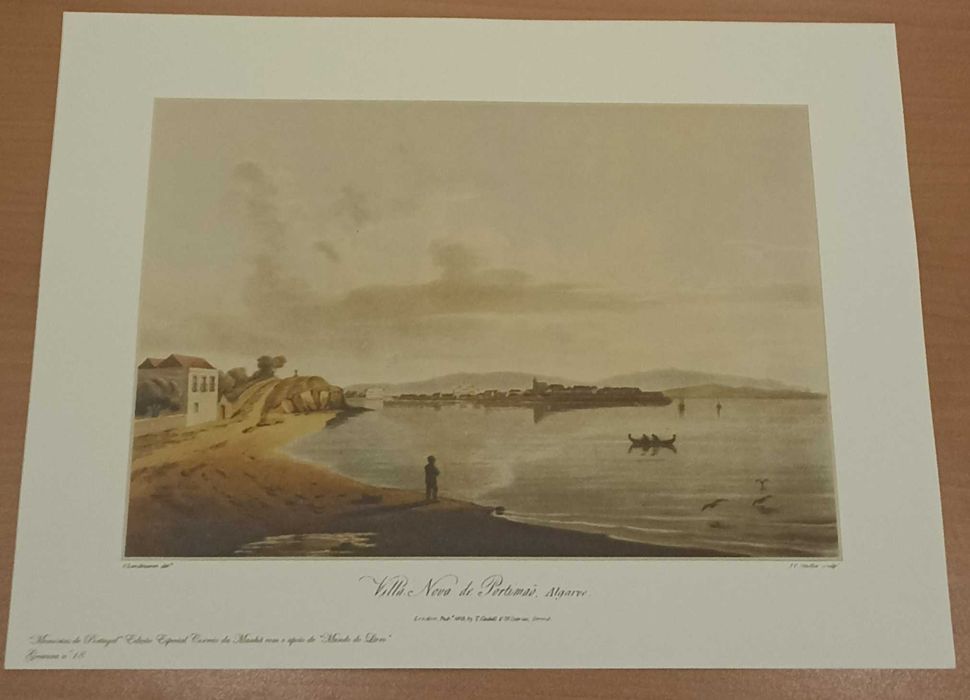 Litografias com paisagens de Portugal e mapas de Portugal inícios XIX