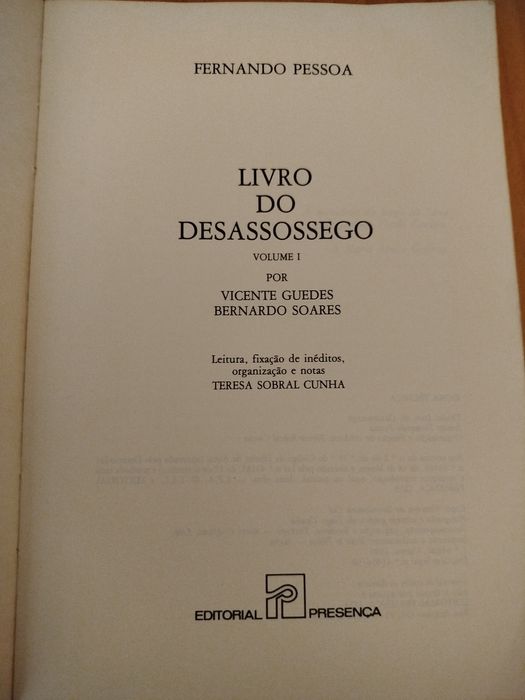 Livro do desassossego//Fernando Pessoa