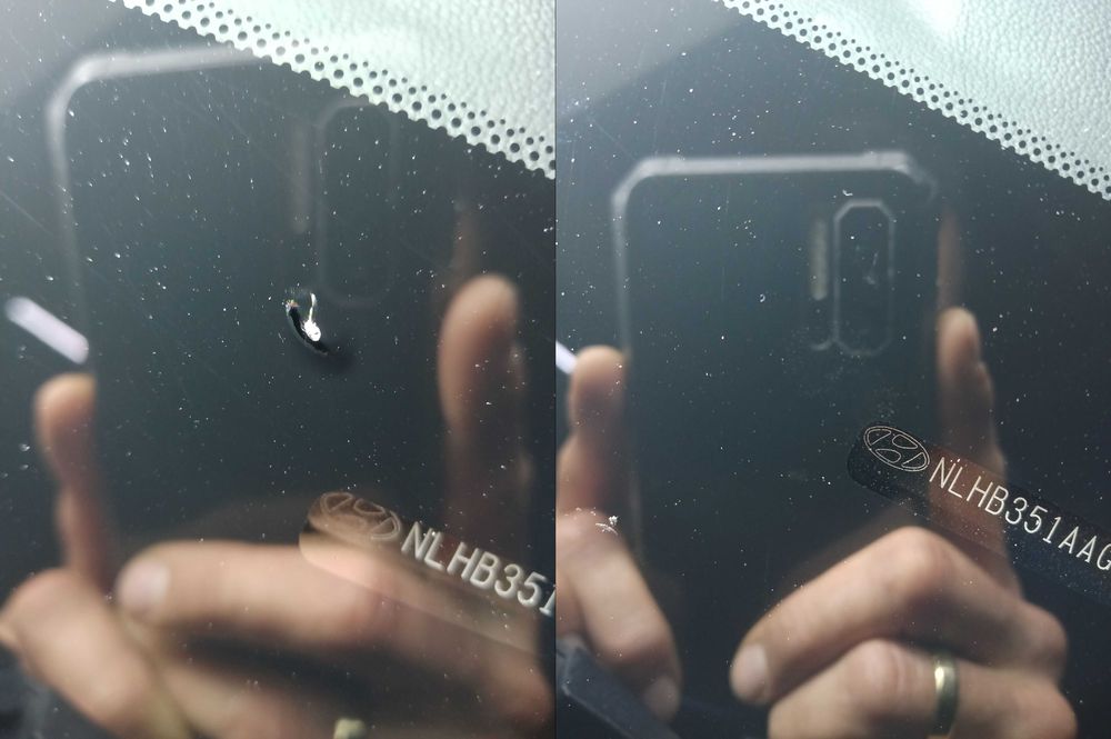 Naprawa odprysków szyb