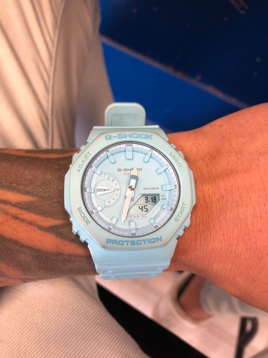 G- Shock relógio c/m tonalidade azul bebé