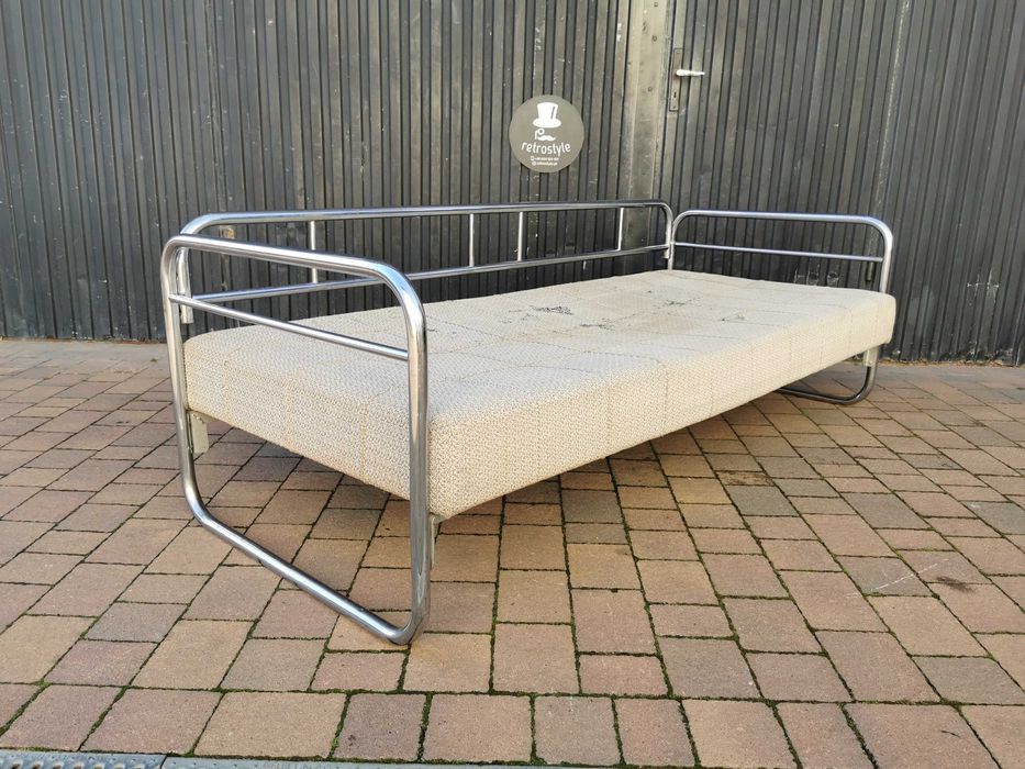 Sofa chrom proj. Robert Slezak/ KOVONA Czechosłowacja '30-50, Bauhaus