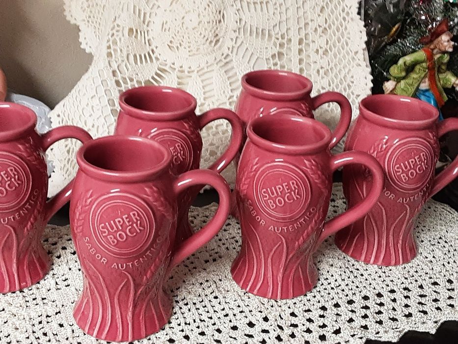 6 canecas  em cerâmica  da cerveja SUPER BOCK