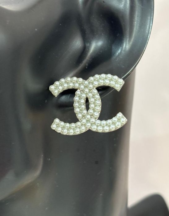 Srebrne kolczyki perełki cc wkrętki