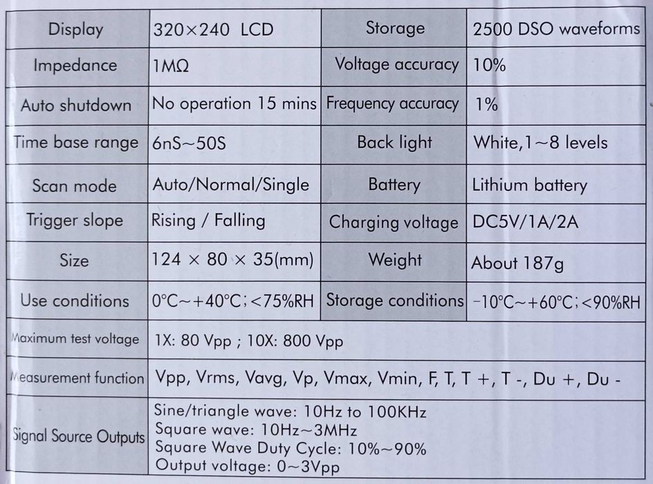 Oscyloskop (120 MHz 500 MS/s ) i generator sygnału