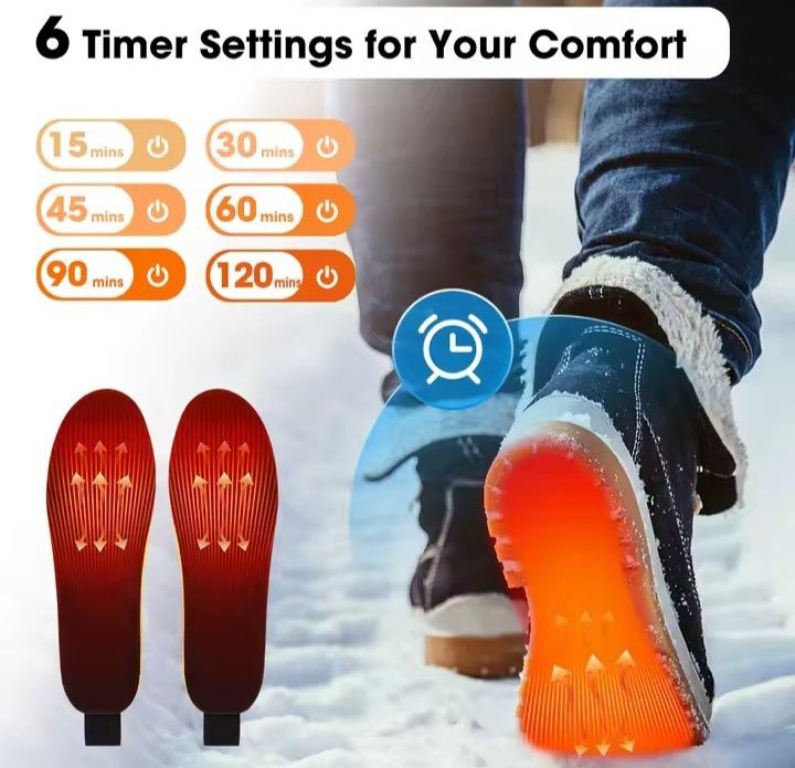 БЕЗПРОВІДНІ електро устілки з підігрівом до 16годин тепла!Розмір 40-46