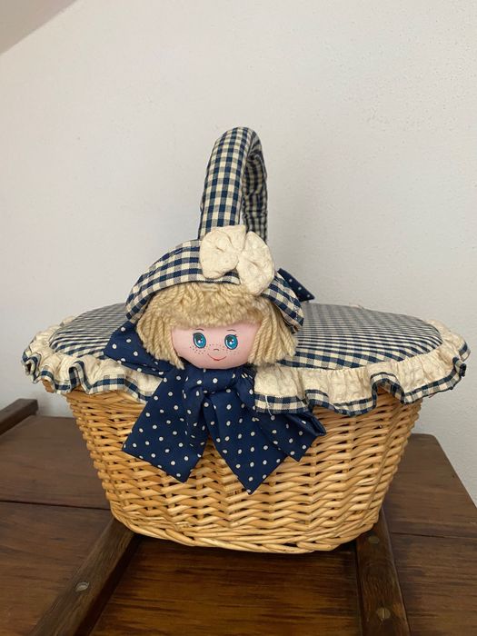 Wicker Basket with Doll