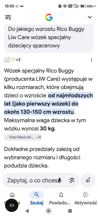 Sprzedam wózek inwalidzki rico buggy 1