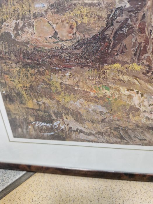 Obraz że złotymi elementami pejzaż