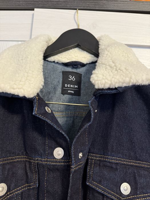 Kurtka damska jeansowa sinsay z kożuchem katana krotkq