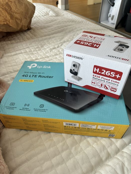Router 4G LTE TP-LINK + kamera WiFi DS-2CD2421G0-IW + karta SD 128 GB