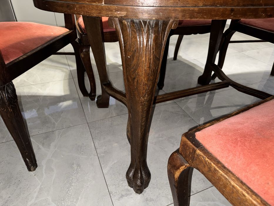 Stół owalny 140x90 wraz z 6 krzesłami
