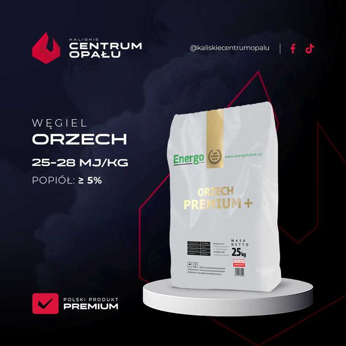 ENERGO Węgiel Orzech PREMIUM+ 28MJ Worek 25kg