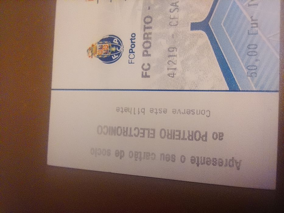 Bilhete inauguração do estádio do dragão e azulejo