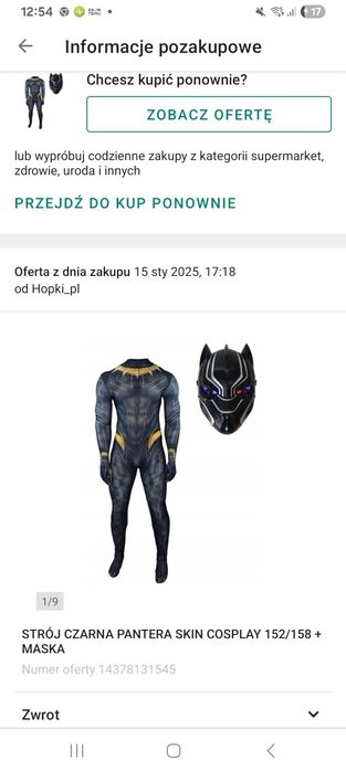 Stroje karnawałowe Venom, Czarna Pantera, zombie