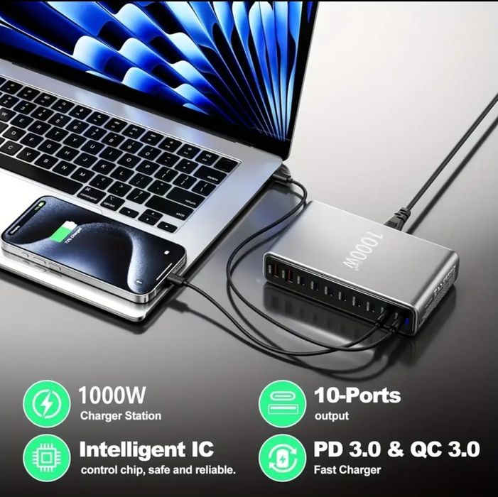 Зарядное станция быстрой зарядкой на 10 портов