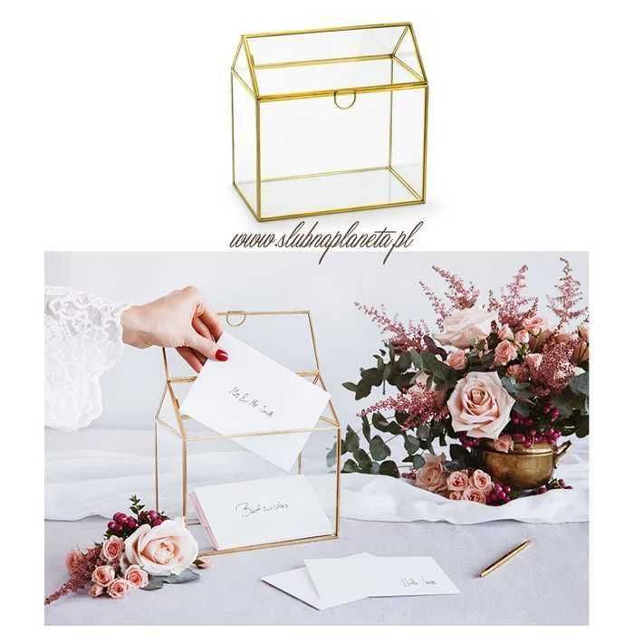 Pudełko szklane na ślub i wesele