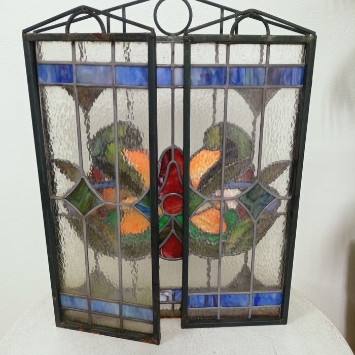 Witraż,ekran kominkowy 108/74cm.