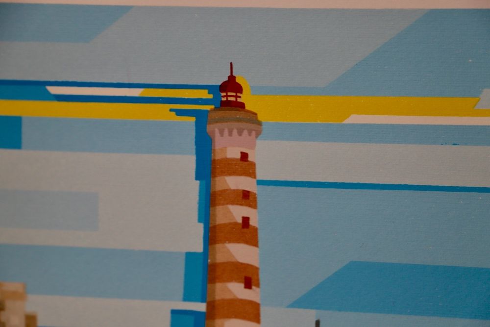 serigrafia do artista Ernani Oliveira - Farol da Barra