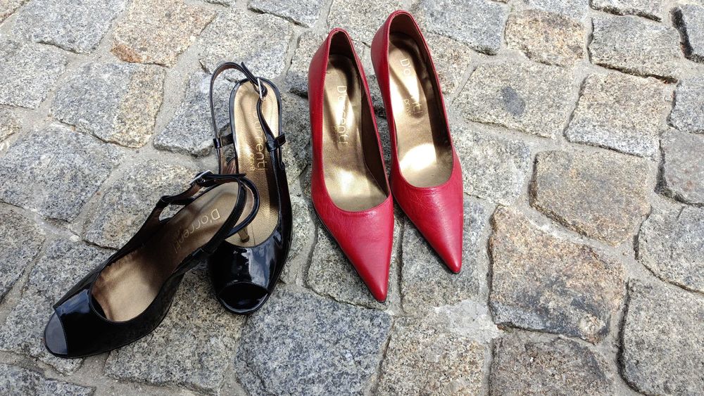 Sapato feminino de pele