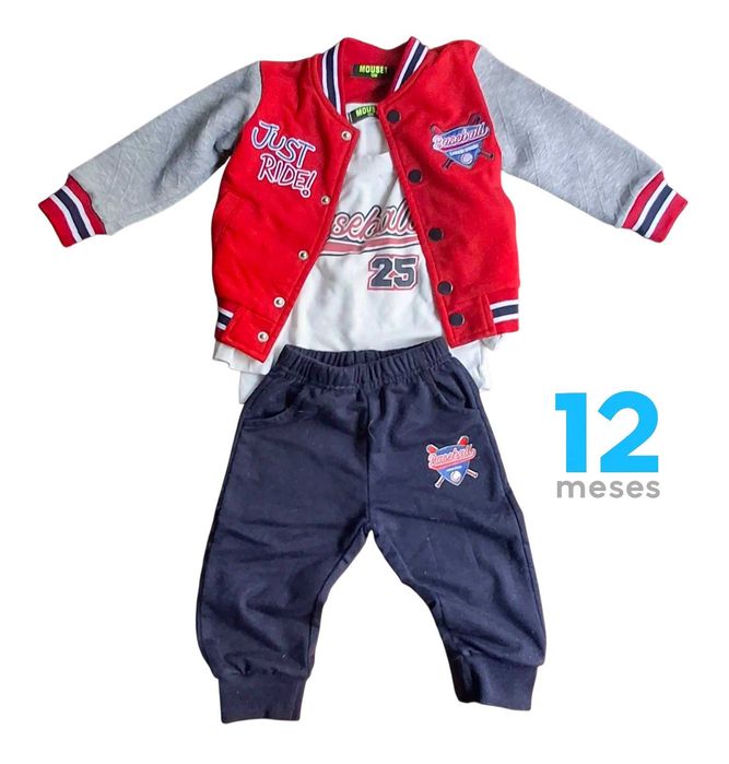 Mousey Jacket + Sweater + Pants Set – 12 Months