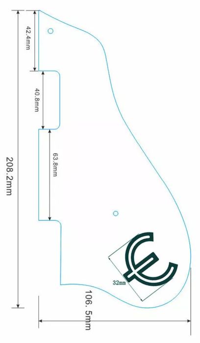 Pickguard Epiphone Casino Jazz Style Guitar Scratch Plate & E Logo