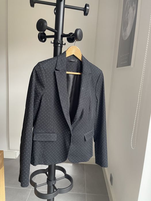 Marynarka czarna w białe groszki 40