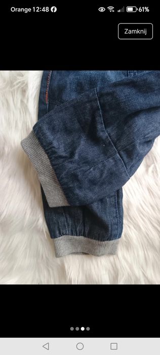 Spodnie jeansy granatowe 3-6 miesiący