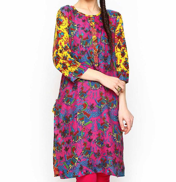 Túnica Kaftan Indiana Multicolor em Algodão Tam. M/L