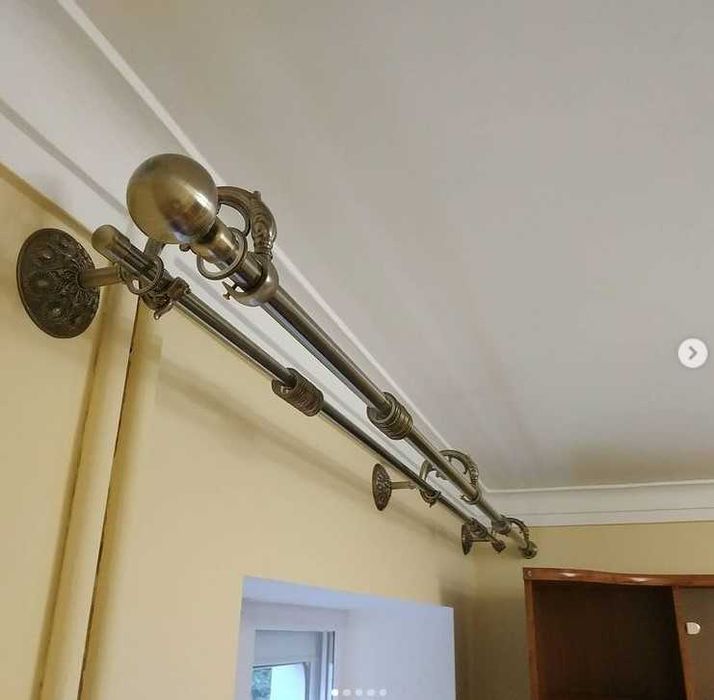 Кований карниз для штор подвійний 160 см посилений кронштейн Дракон