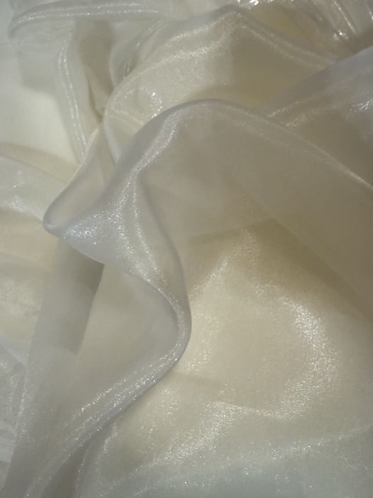 Тюль, гардина на метраж. Шифон айвори с мерцанием