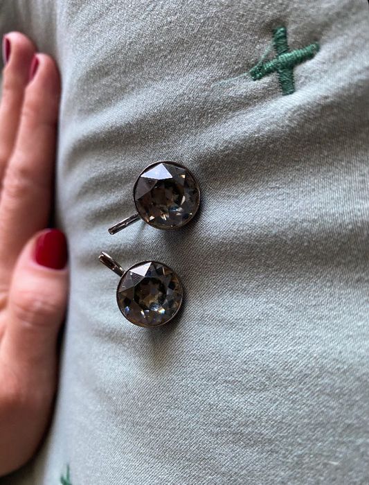Kolczyki Swarovski szare