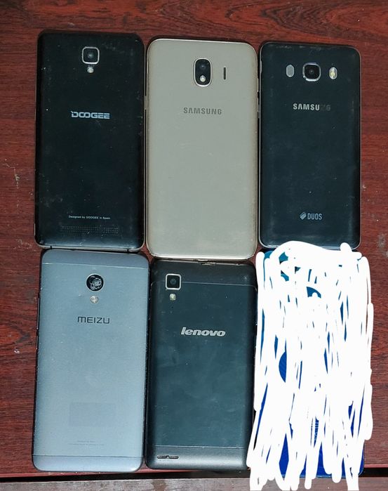 Лот телефонів samsung,meizu,doge,lenovo