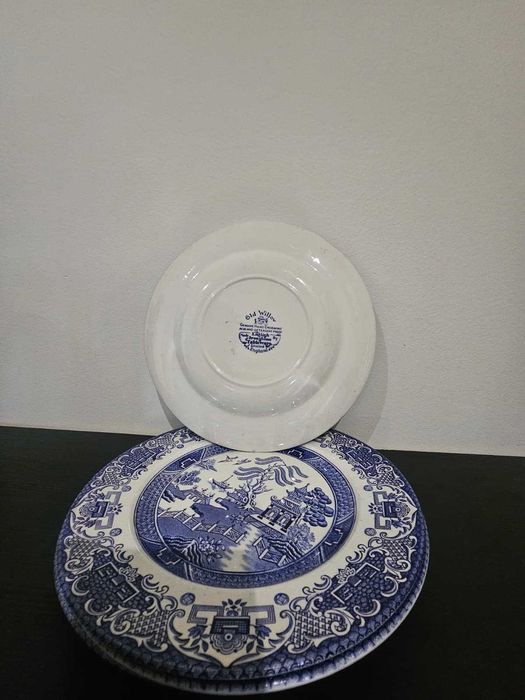 Conjunto 4 Pratos "Old Willow" - Ironstone (Made in England)
