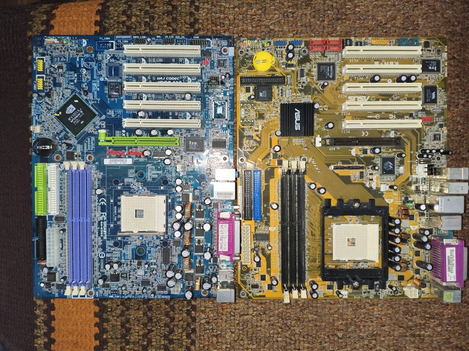 Ретро материнська плата Socket 754 (ASUS K8N та Gigabyte GA-K8NS) DDR1 / AGP