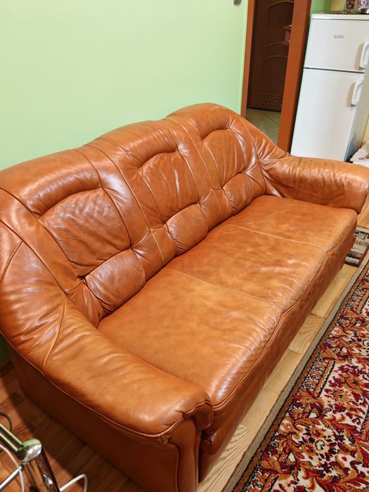 Sofa skórzana z funkcją spania