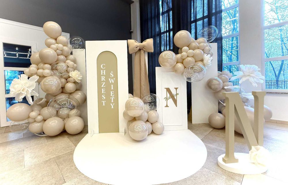 Ścianka balonowa Urodziny Roczek Chrzest 18 Komunia Dekoracje Sal Bal
