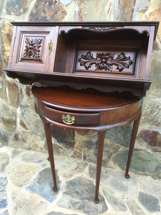 Nicho prateleira Armário suspensão madeira exótica Antigo 82 cm