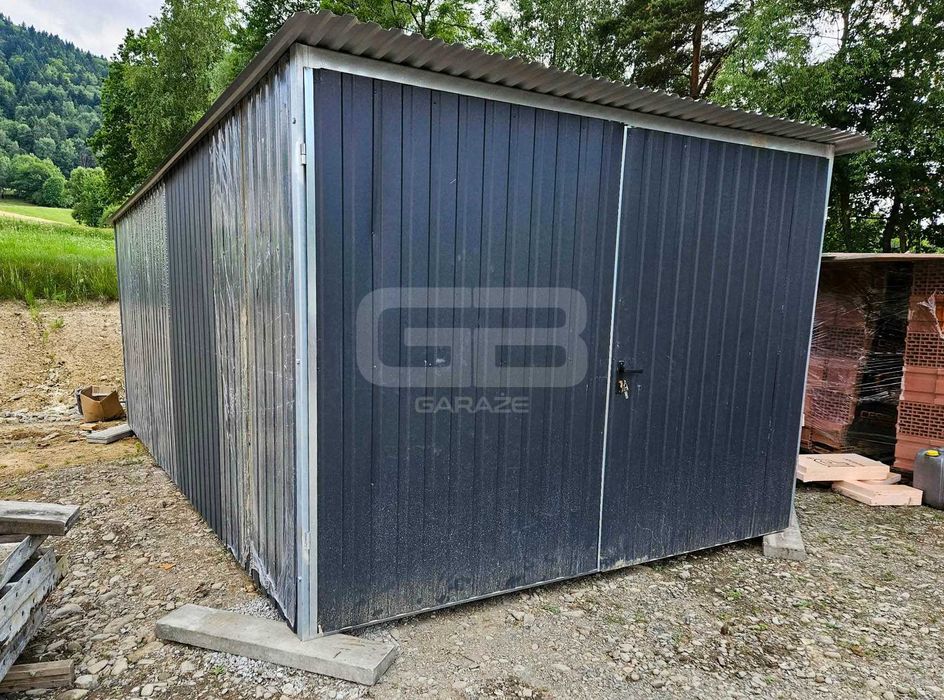Garaż 3×5 m blaszany II gat konstrukcja wolnostojąca – na budowe GB111