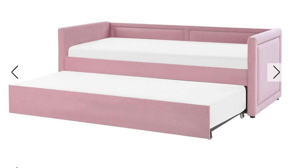 Cama dupla estofada 90x200 com colchões incluídos