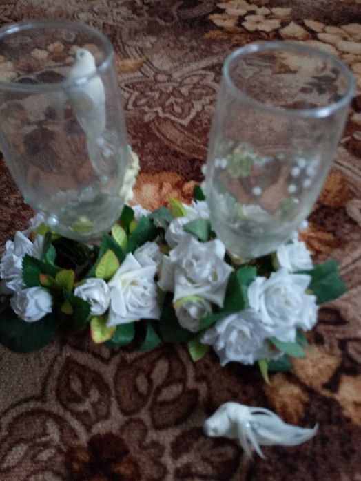 Свадебные бокалы б/у