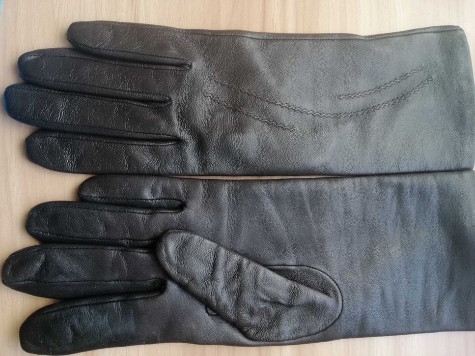 Шкіряні довгі рукавиці