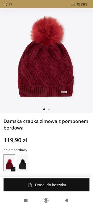 Damska czapka zimowa Wittchen z pomponem