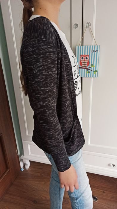 Sg Narzutka 146 , 152 H&M szary kardigan 146 , 152 dla dziewczynki