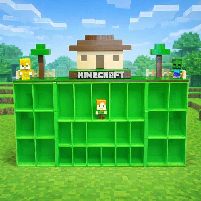 ПРЕМІУМ ‼️ Поличка будиночок для фігурок Minecraft Підставка для майнкрафт Стенд органайзер Маінкрафт