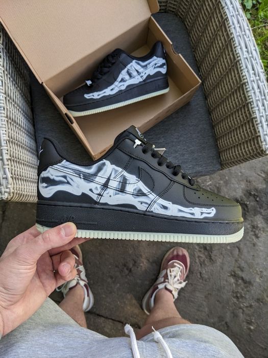 Уцінка! Nike Air Force 1 '07 QS 'Black Skeleton' 40 25.5 см