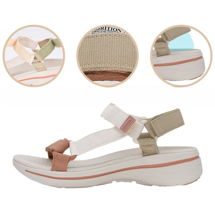 GRITION Damskie Sandały Lekkie Antypoślizgowe Beżowe rozmiar 38