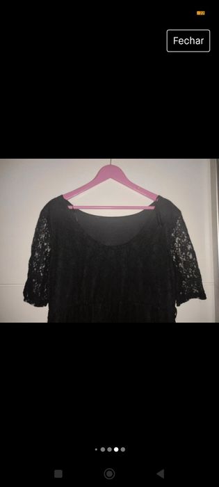 Vestido preto de renda novo - com forro